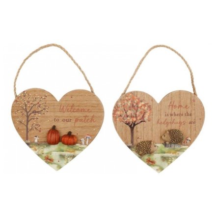 2/A Autumn Heart Plaque, 16cm 