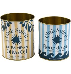 Store your kitchen essentials neatly with these stylish storage tins.