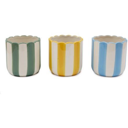 3/A Soleil Stripe Planter, 13cm 