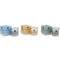 Bring cozy charm and style to any room with these elegant Soleil candles.