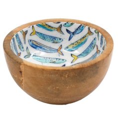 Add vintage seaside charm to your kitchen with this 11cm Sardines Enamelled Bowl