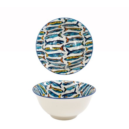16cm Sardines-Themed Cereal Bowl