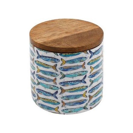 Sardine Enamel Storage Jar, 10cm 