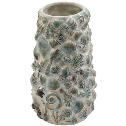25.5cm Vase Shell Embossed Design