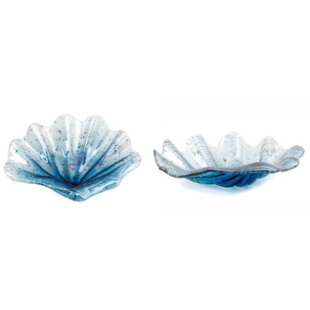 31cm Shell Glass Plate, 2/A 