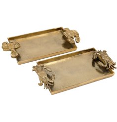a stunning gold serving tray 