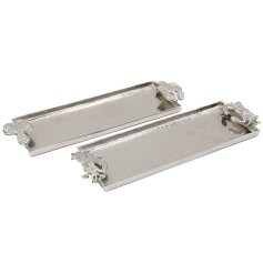 Elegant lobster-shaped tray crafted from sleek aluminium.