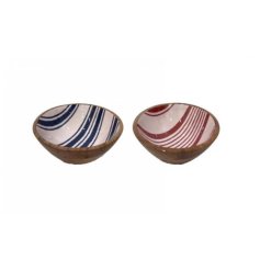  a charming food safe striped serving bowl 