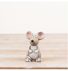 Cute mouse ornament featuring smiley faces design.