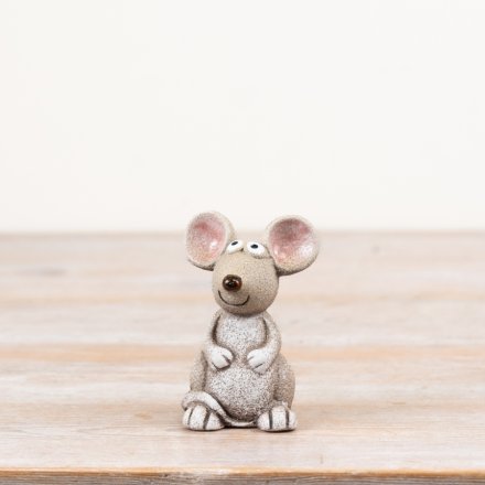 Miniature mouse ornament perfect for display and decor.