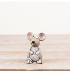 Miniature mouse ornament perfect for display and decor.