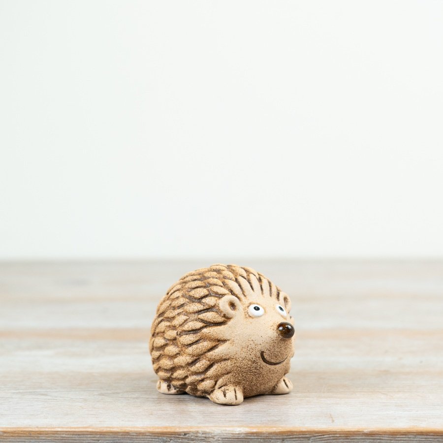 Adorable resin hedgehog decoration for a cute touch to any space.