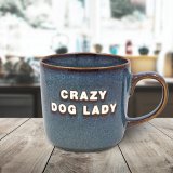 Embrace your inner dog lover with the charming blue Crazy Dog Lady Mug