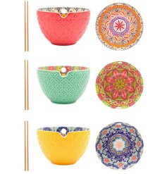 Elegant Tuscany-inspired chopstick and bowl set for a chic dining experience.