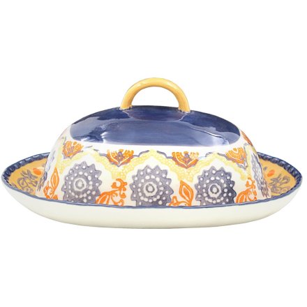 Hand-Painted Butter Dish, 21cm 