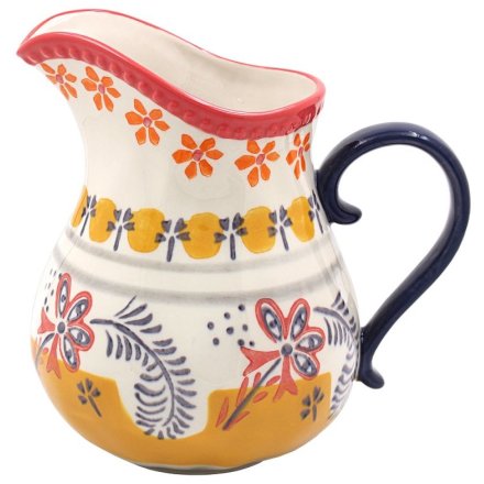 18cm Hand-Painted Floral Jug