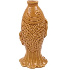 A beautifully crafted fish-shaped vase with a unique and elegant design.