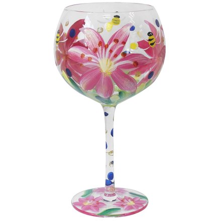21cm Lilies Gin Glass