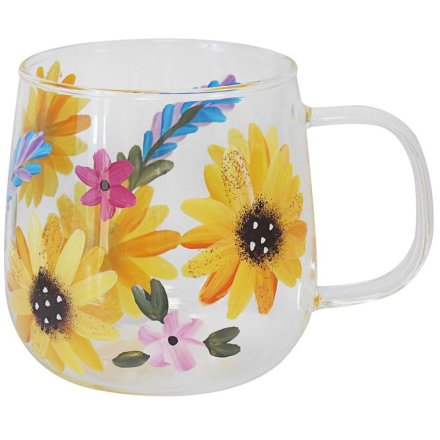 13cm Sunflower Glass Cup