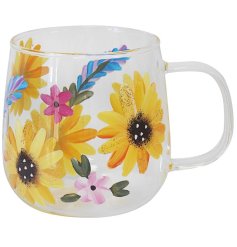 Illuminate your room with this chic glass sunflower decor.