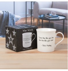 Start your day inspired with the Love The Life You Live Mug