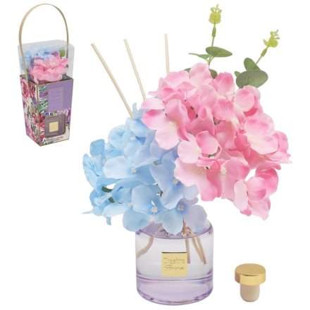 Add serenity and style to your space with the Blue & Pink Hydrangea Diffuser.