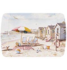 Add coastal calm to your space with the Sandy Beach Small Tray.