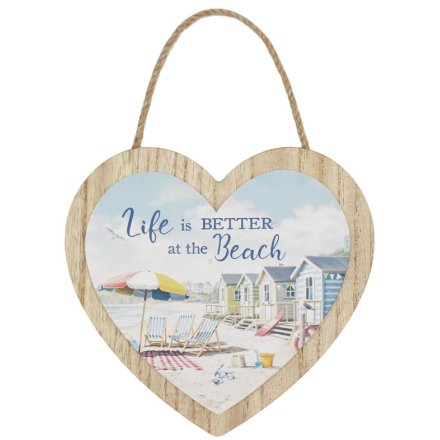20cm Sandy Beach Heart Plaque