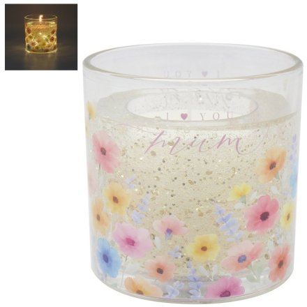 10cm Glitter Flower Mum Candle