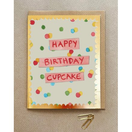Greeting Card 'Happy Birthday Cupcake',13.8cm 