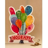 Celebrate in style with the 'Balloons Hooray' Cut Out Greetings Card