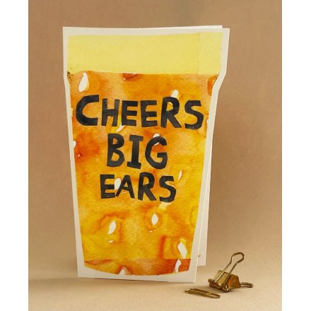 Greeting Card 'Cheers Big Ears' Cut it Out,17cm 