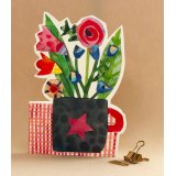 Brighten someone's day with the Vase Of Flowers Cut Out Greetings Card