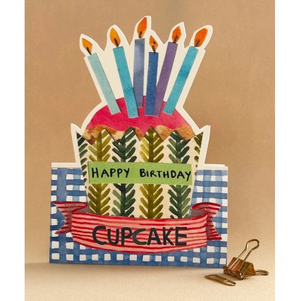 17cm "Happy Birthday Cupcake" Greeting Card