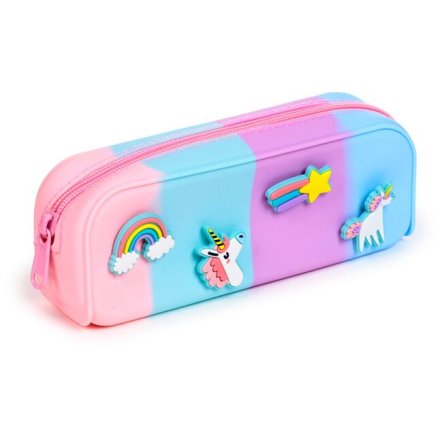 Organize your stationery in style with the Unicorn Magic Charms silicone pencil case—fun and functional!