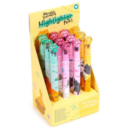Add a splash of colur and creativity with the Beans & Co Cat 2-in-1 Highlighter & Stamp Wheel Pen