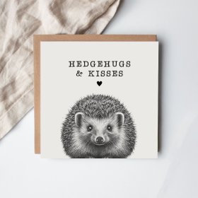 Send love with our charming Hedgehugs And Kisses card