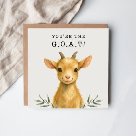 Honor the ultimate legend with the You're The G.o.a.t greeting card.
