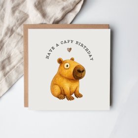 Send birthday cheers with the stylish Capy Birthday Card!