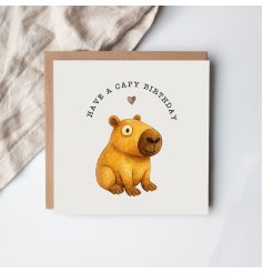 Send birthday cheers with the charming Capy Birthday Card!