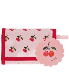 Adorable purse featuring a charming cherry pattern.