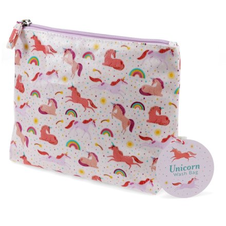 Wash bag featuring a charming unicorn design.
