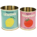 Add a charming vintage touch to your kitchen with these cheerful Lemon and Tomato storage tins