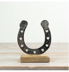 Stunning horse feet statue crafted from natural aluminum and wood.