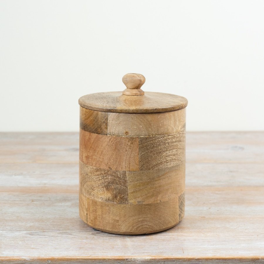 Chic wooden organizer box for stylish storage.