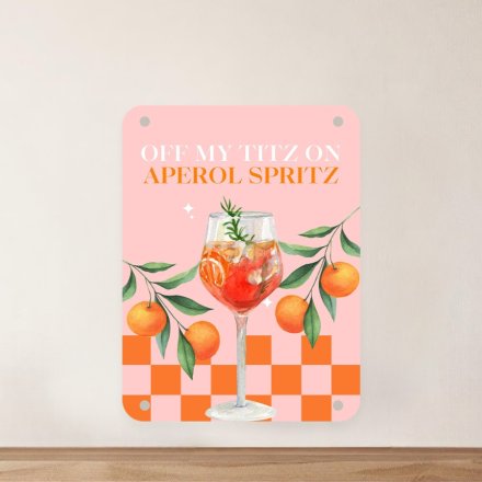 Aperol Spritz Metal Sign, 20cm 