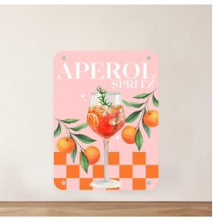 Delightful Aperol-themed metal sign perfect for adding a vintage touch.