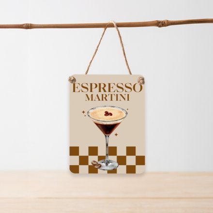 Espresso Martini Metal Dangler Sign, 8cm 