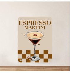 Add vintage charm to your space with this Espresso Martini Mini Dangler Sign