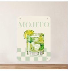 Add a refreshing vibe to your space with this vibrant Mojito Metal Sign